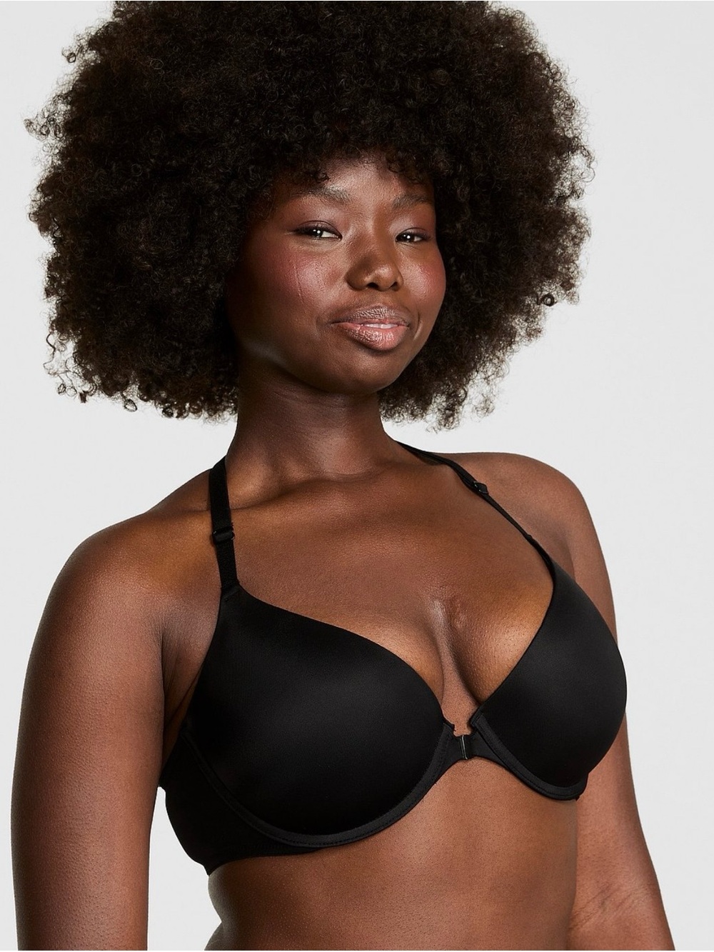 Victorias Secret Pink Wear Everywhere Black Front-Close Push Up Bra 34C